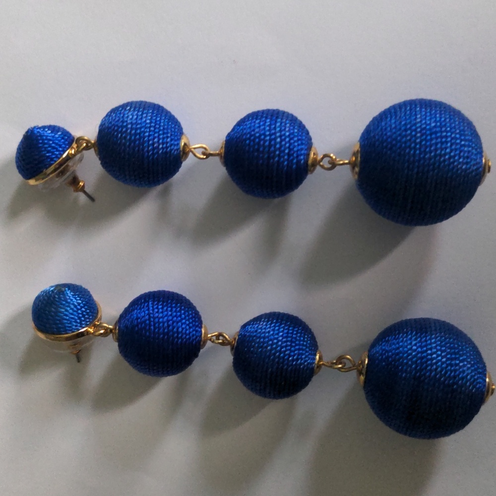 New Baublebar Deep Blue Dangle Earrings, Light Weight, Fun, Sexy, Party, Casual